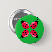 Red Ladybugs Ronde Button 5,7 Cm (Voorkant /achterkant)
