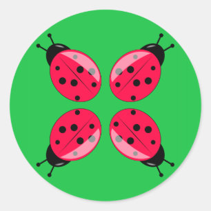 Red Ladybugs Ronde Sticker