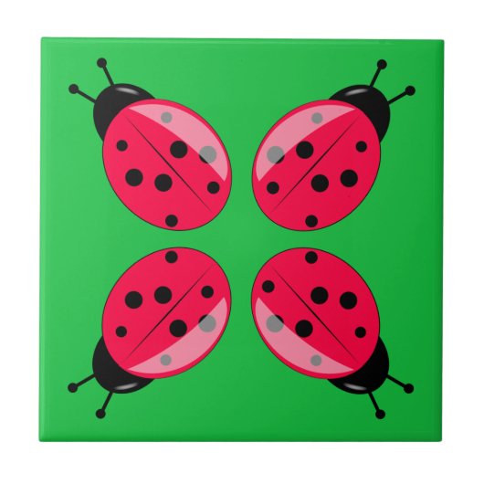 Red Ladybugs Tegeltje (Voorkant)