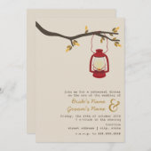 Red Lantern Camping Herfst Rehearsal Dinner Kaart (Voorkant / Achterkant)