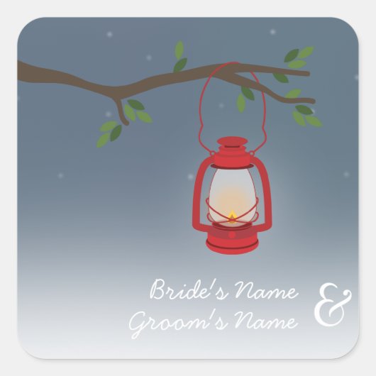 Red Lantern Evening Outdoor Wedding Sticker (Voorkant)