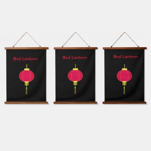 Red Lantern Hanging Tapestry Hangend Wandkleed (Driedubbel)