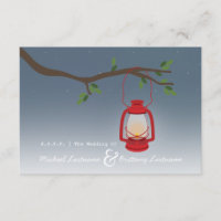 Red Lantern Outdoor Evening Fall Wedding R.S.V.P.
