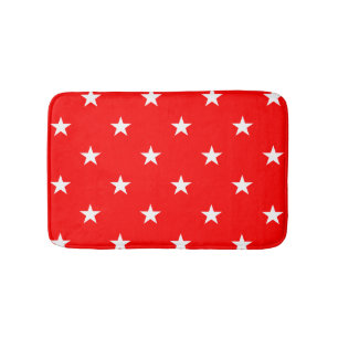 Red Large Stars Bath Mat