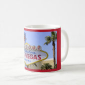Red Las Vegas Nevada Affiche de bienvenue Café Mug (Devant droit)