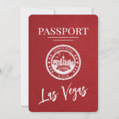 Red Las Vegas Passport Wedding Kaart (Achterkant)
