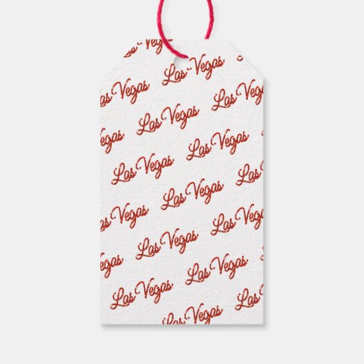 Red Las Vegas Sparkles Bruiloft Welkom Cadeaulabel (Achterkant)