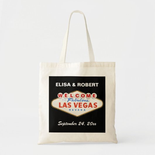 Red Las Vegas teken bestemming bruiloft welkomstta Tote Bag (Voorkant)