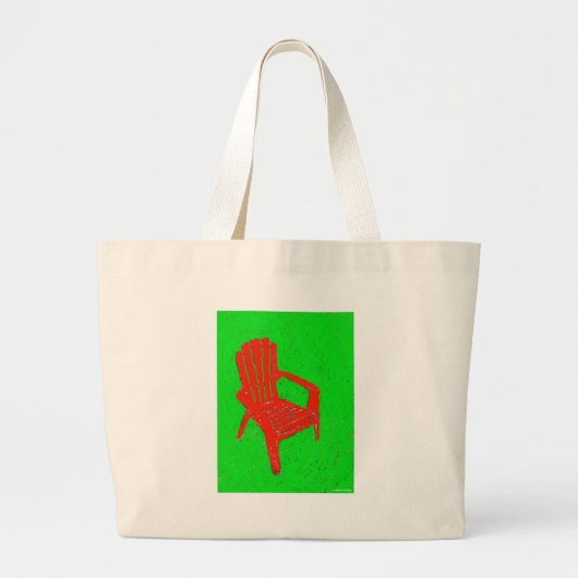 RED LAWN CHAIR. GROTE TOTE BAG (Voorkant)