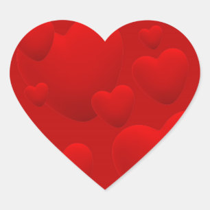 RED LAYERED 3D HARTS LIVE MOTIVATIE SWEETHEART HART STICKER