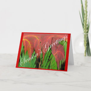 Red Leaf & Fern Kerst Kaart