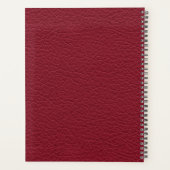 Red Leather Masculine Personalized Elegant Planner (Achterkant)