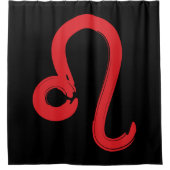 Red LEO Zodiac Sign Juli Birthday Astrology Douchegordijn (Voorkant)