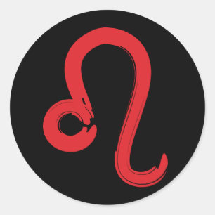 Red LEO Zodiac Sign Juli Birthday Astrology Ronde Sticker