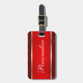 Red Leopard Animal Print | Personaliseren Bagagelabel (Voorkant verticaal)