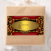 Red Leopard Black Gold Adresse du Étiquette 2 (En situation)
