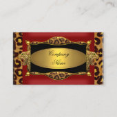 Red Leopard Black Gold Elegant Boutique 7 Visitekaartje (Voorkant)