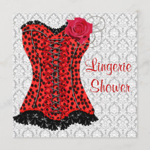 Red Leopard Corset Lingerie Vrijgezellenfeest Kaart