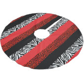 Red Leopard en Zebra Custom Animal Print Kerstboom Rok (Gekanteld)