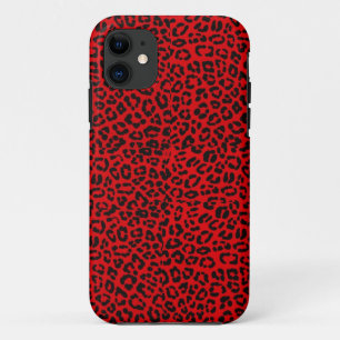 Red Leopard Print Iphone 5S Hoesje