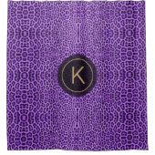 Red Leopard Skin Print Pattern Initiaal Gepersonal Douchegordijn (Voorkant)