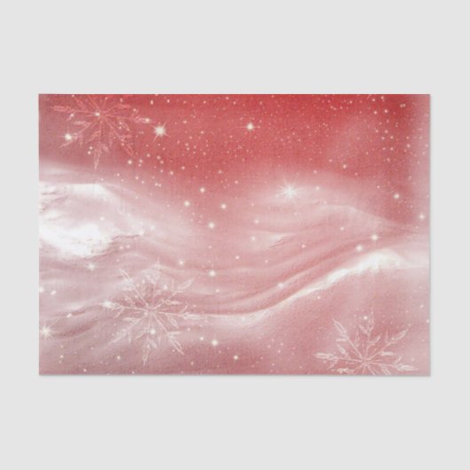 Red Light Snow Landscape Ski Mountains Tissuepapier (Voorkant)