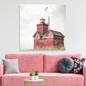 Red Lighthouse Impressionisme Canvas Afdruk (Insitu (Woonkamer))