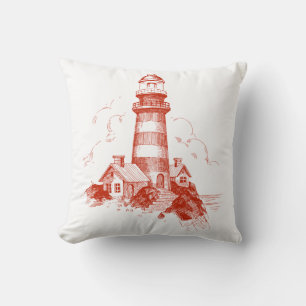 Red Lighthouse Pillow Kussen