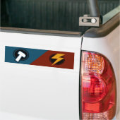Red Lightning - Blue Hammer - Bumpersticker (Op Truck)