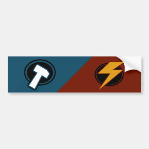 Red Lightning - Blue Hammer - Bumpersticker