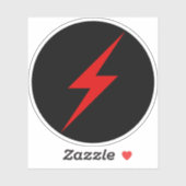 Red Lightning Bolt Of Anarchy (op zwart) Sticker (Vel)