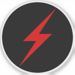 Red Lightning Bolt Of Anarchy (op zwart) Sticker