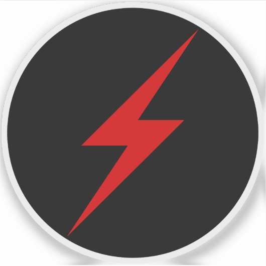 Red Lightning Bolt Of Anarchy (op zwart) Sticker (Voorkant)