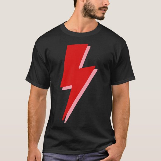 Red Lightning Bolt Sticker T-shirt (Voorkant)