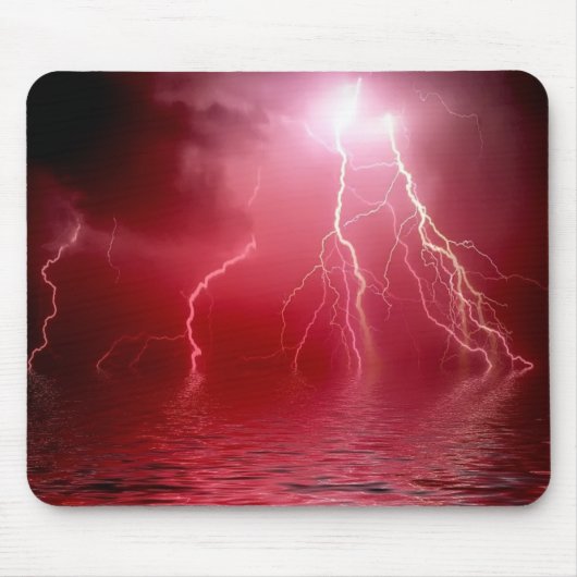 Red Lightning Mousepad Muismat (Voorkant)