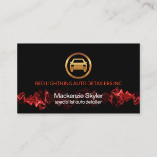 Red Lightning Pulse Silver Car Logo, automatisch g Visitekaartje