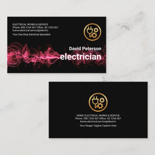 Red Lightning Pulse Wave Electrical Service Visitekaartje (Voorkant / Achterkant)