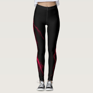 Red Lightning Strikes Spandex-Leggings Leggings