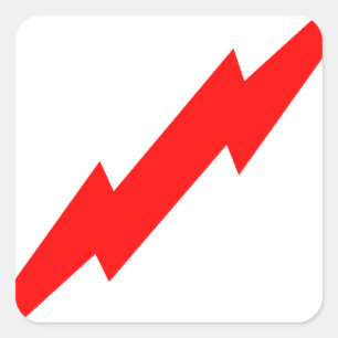 Red Lightning Vierkante Sticker