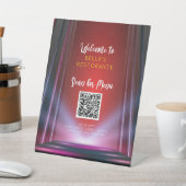Red Lights Menu Restaurant QR Code Tafelteken Reclamebord Met Voetstuk (Insitu)