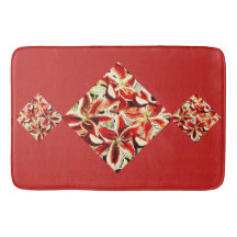 Red Lilies Bath Mat