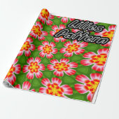 red lilies pattern cadeaupapier (Uitgerold)