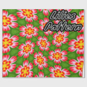 red lilies pattern cadeaupapier (Vlak)