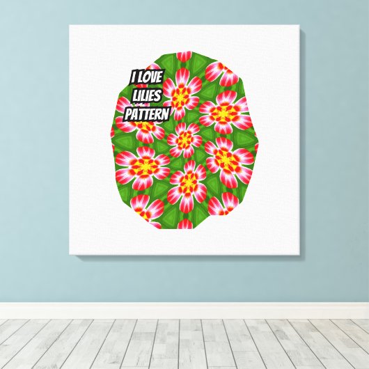 red lilies pattern canvas afdruk (Insitu (Houten vloer))