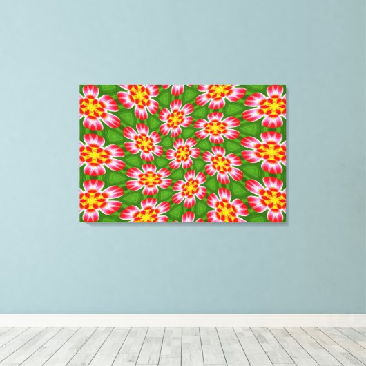 red lilies pattern canvas afdruk (Insitu (Houten vloer))