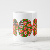 red lilies pattern extra grote beker (Voorkant)