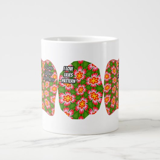 red lilies pattern extra grote beker (Voorkant)