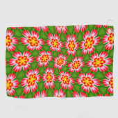 red lilies pattern golfhanddoek (Horizontaal)