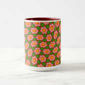 red lilies pattern mok (Midden)