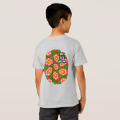 red lilies pattern t-shirt (Achterkant volledig)